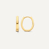 14 Karaat Goud Ovale Toelopende Kleine Hoops (15 mm) - 1