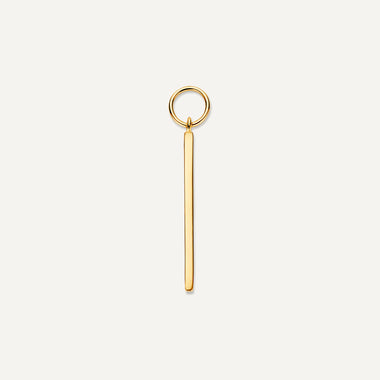 14 Karat Gold Bar Hoop Charm (21 mm) - 1