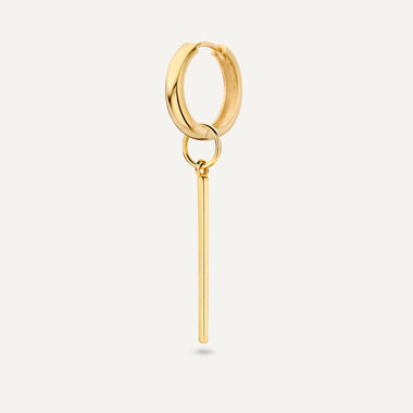 14 Karat Gold Bar Hoop Charm (21 mm) - 4