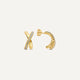 Cubic Zirconia Crossover Huggie Hoops (11 mm)