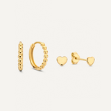 Set de Boucles D'Oreilles Perlé Cœur