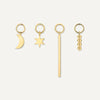 14 Karat Gold Bar Hoop Charm - 9