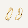 Or 14 Carats Set de Bagues Whishbone Croisée - 1