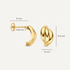 14 Karat Gold Waves Hoop Earrings - 4