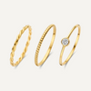 14 Karaat Goud  Gedaaide Zirkonia Ringen Set - 1