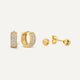 Pavé Zirconia Hoops Sphere Earrings Set