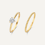 Bague Boules à Griffes Zircon Set