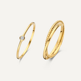 Set de Bagues Duo Torsadée Zircon