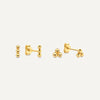 14 Karat Gold Spheres Earrings Set - 1