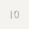 14 Karat White Gold with Diamonds Pavé Diamond Mini Huggie Hoops (8mm) (0.05 ct) - 1