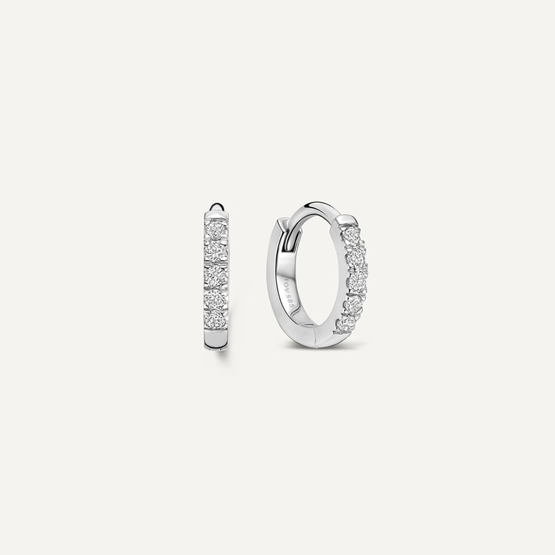 Pavé Diamond Mini Huggie Hoops (8mm) (0.05 ct)