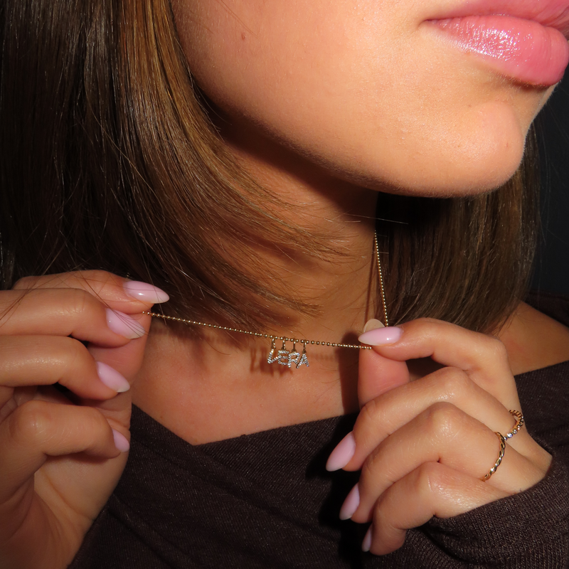 Pavé Diamond Initial Letter Charm