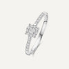 14 Karat White Gold with Diamonds Pavé Four Prong Diamond Halo Ring (0.13 ct) - 1
