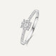 Pavé Four Prong Diamond Halo Ring (0.13 ct)