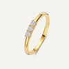 14 Karat Gold Cubic Zirconia Threaded Three-Stone Ring - 1