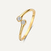 14 Karat Gold Cubic Zirconia Open Spiral Ring - 1