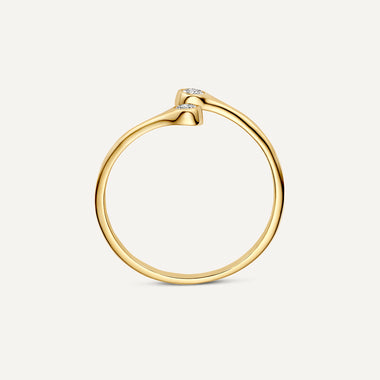 14 Karat Gold Cubic Zirconia Open Spiral Ring - 6