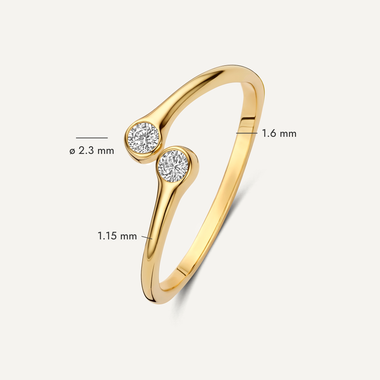 Oro de 14 quilates Anillo Espiral Abierto de Circonita - 6
