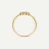 14 Karat Gold Cubic Zirconia Threaded Three-Stone Ring - 6