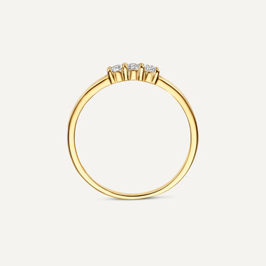 14 Karat Gold Cubic Zirconia Threaded Three-Stone Ring - 6