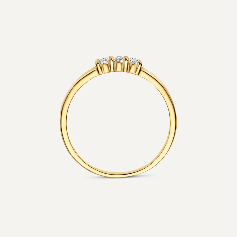 Cubic Zirconia Threaded Three-Stone Ring