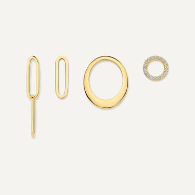 14 Karat Gold Solo Paperclip Hoop Charm - 5