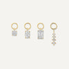 14 Karaat Goud Emerald Cut Zirkonia Oorbel Bedel - 8