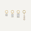 Cubic Zirconia Hoop Charms Set