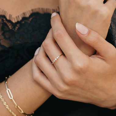 14 Karat Gold with Diamonds Diamond Graduated Ring (0.17 ct) - 10