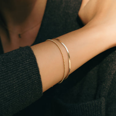 14 Karat Gold Serpentine Chain Bracelet - 2