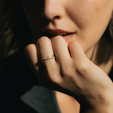 14 Karat Gold with Diamonds Diamond Crossover Ring (0.15 ct) - 12