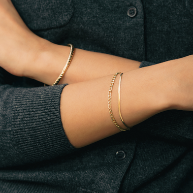 585er Gold Herringbone Gliederarmband - 7