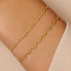 Or 14 Carats Bracelet Chaîne Fin Figaro - 2