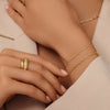 585er Gold Dünnes Figaro Kettenarmband - 3