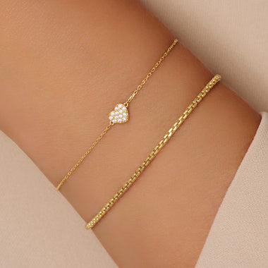 14 Karaat Goud Box Schakelarmband - 2
