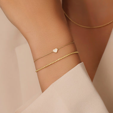 14 Karaat Goud Box Schakelarmband - 3