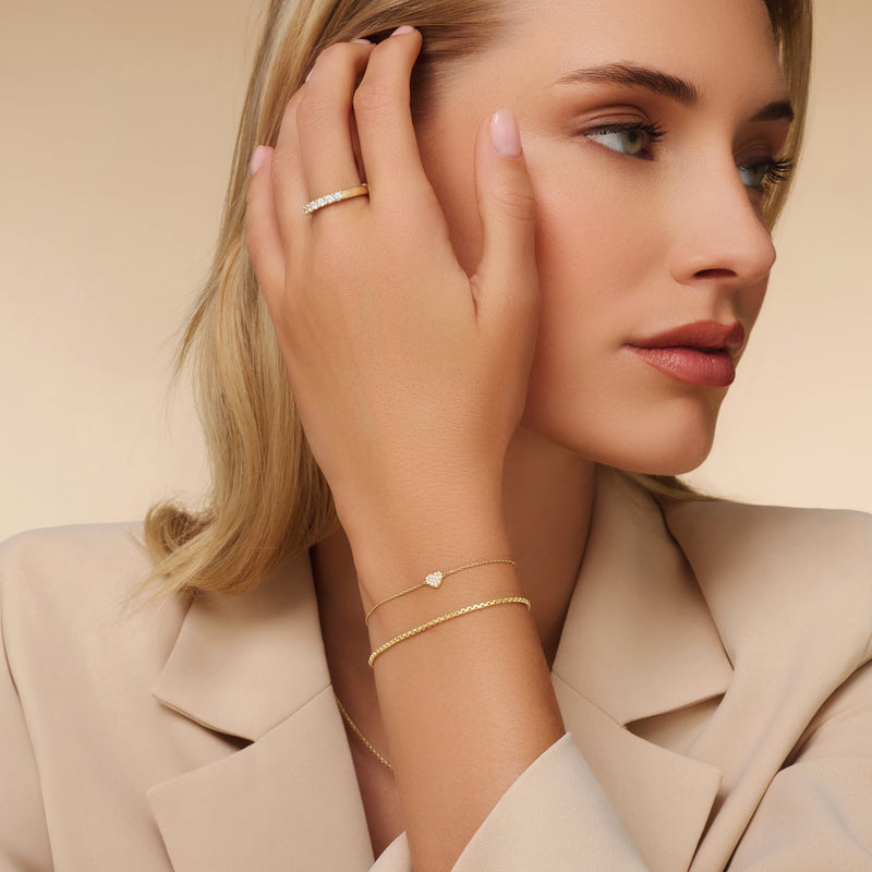 Brede Zirkonia Half Eternity Ring