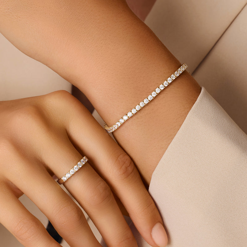 Cubic Zirconia Tennis Bracelet (18.5cm)