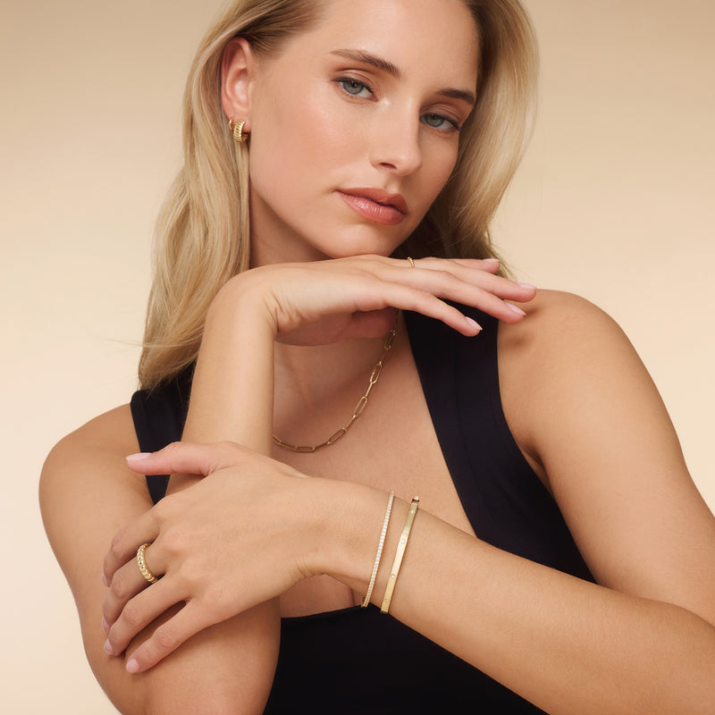 Bezel Set Zirkonia Eternity Bangle