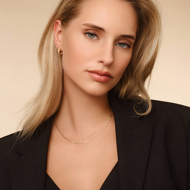 14 Karat Gold Slim Paperclip Chain Necklace - 7