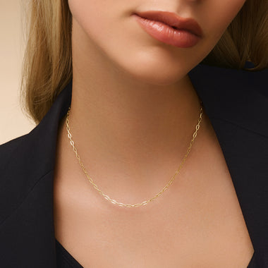 14 Karat Gold Slim Paperclip Chain Necklace - 5