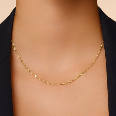 585er Gold Dünnes Gedrehtes Seil Set - 7