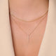 Pavé Zirkonia Verticale Staaf Pendant Ketting