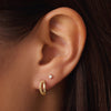 14 Karat Gold Twisted Double Huggie Hoops (12mm) - 2