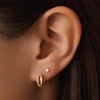 14 Karat Gold Mini Four Prong Round Cut Cubic Zirconia Studs - 2