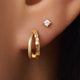Hammered Double Huggie Hoops (12mm)