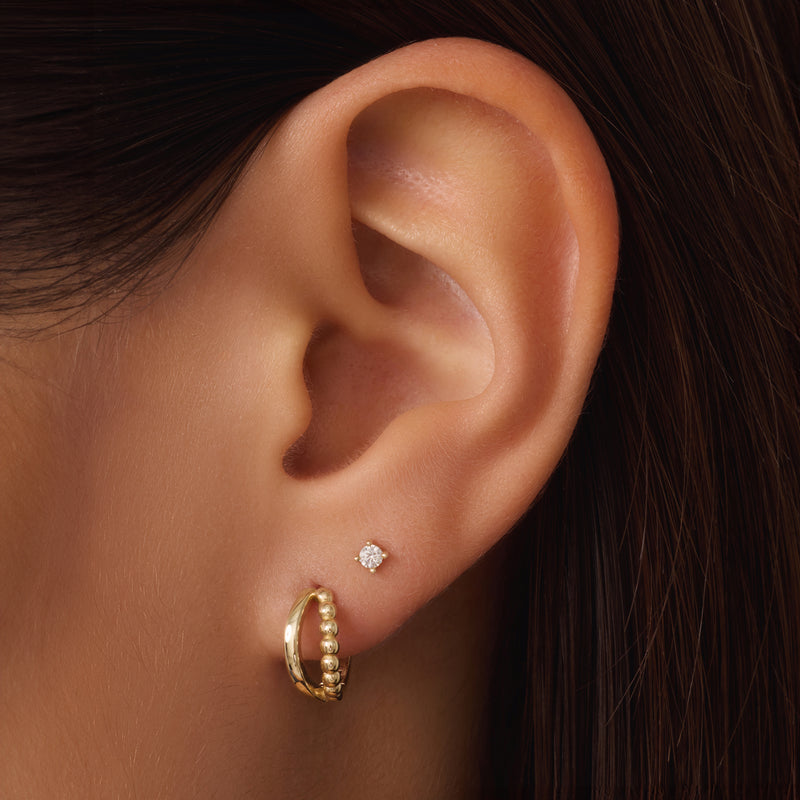 Beaded Double Huggie Hoops (12mm)