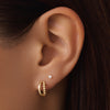 14 Karaat Goud Bolletjes Dubbele Huggie Hoops (12mm) - 2
