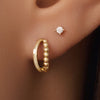 14 Karaat Goud Bolletjes Dubbele Huggie Hoops (12mm) - 3