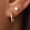 14 Karaat Goud Puffy Hart Oorknopjes - 3